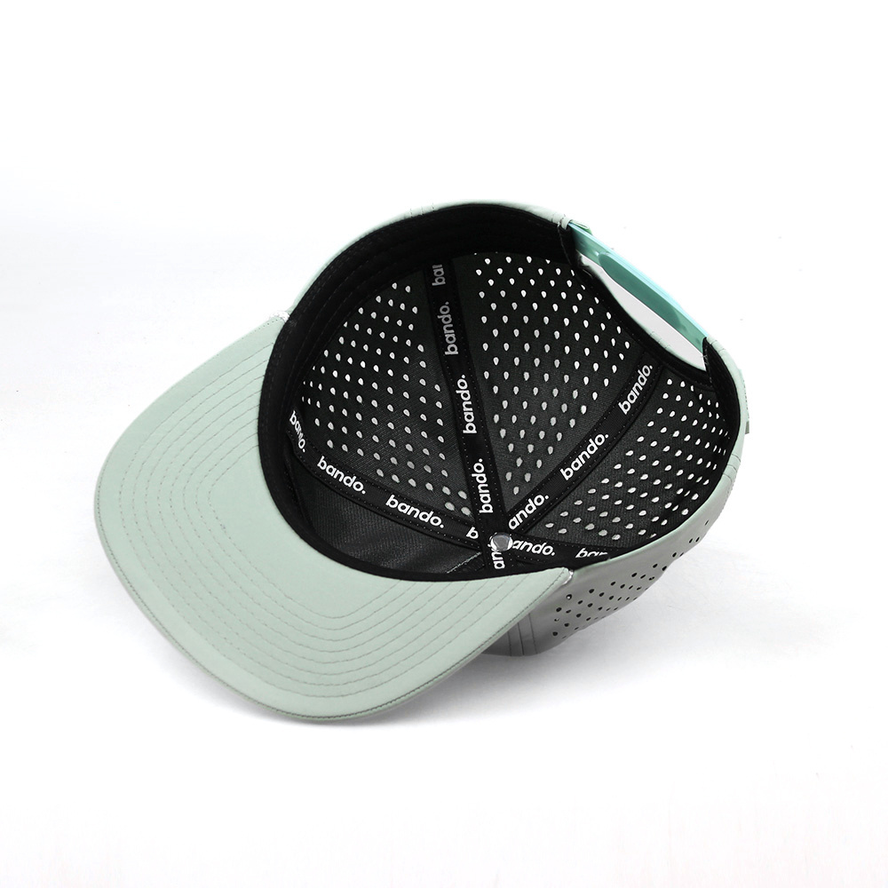 Waterproof laser cutting perforated caps with logo custom 5-panel rope unstructured golf baseball cap for sports