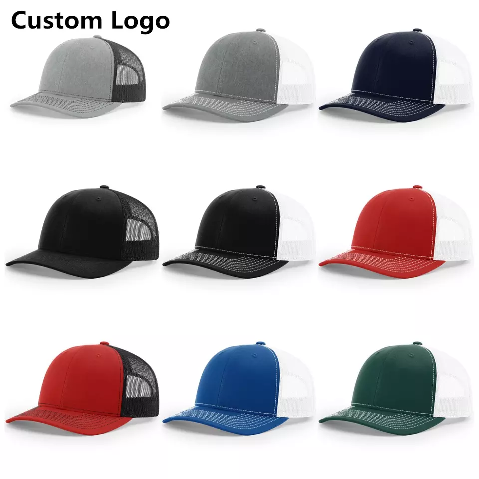 Custom 6 Panel 112  Trucker Hat Blank Snap Back Plain Trucker Cap,Gorras Mesh Trucker Hat