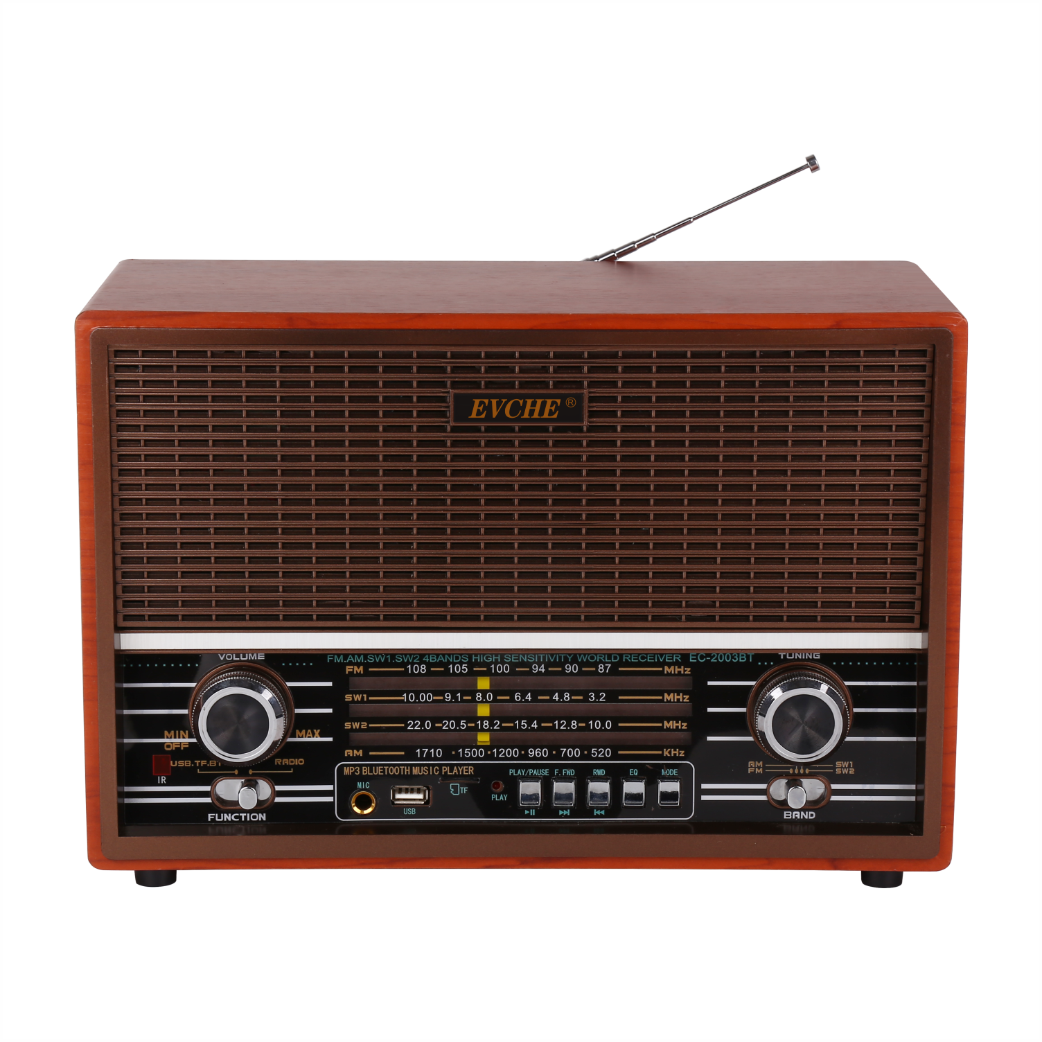 OEM Factory Direct Sale  Hot Selling Retro Style FM/AM/SW  Portable built-in Speaker BT/USB/TF Handheld Rechargeable AC/DC Radio