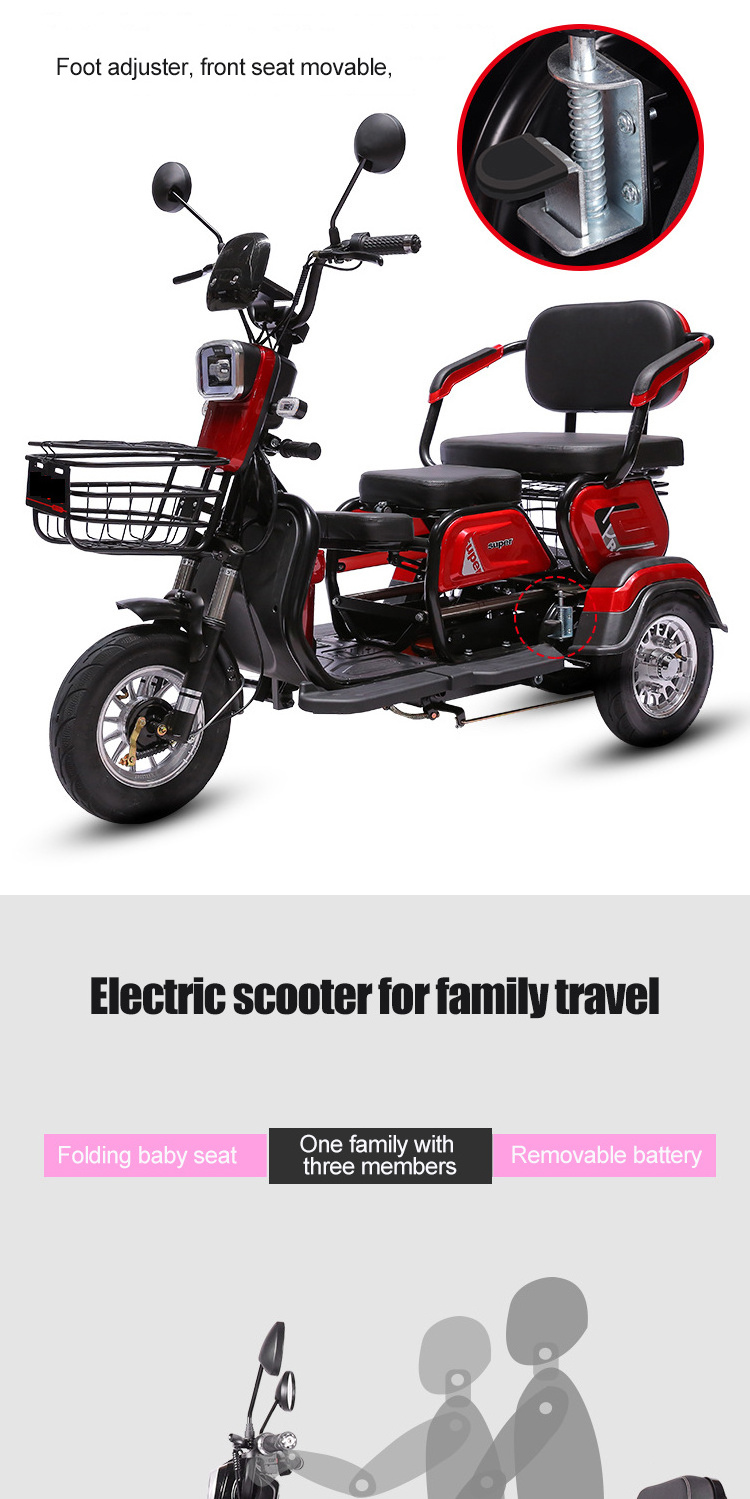 New Style Double Seat Adult 3 Wheel Bicycle Electric Tricycles tricycle electric bike For Elder