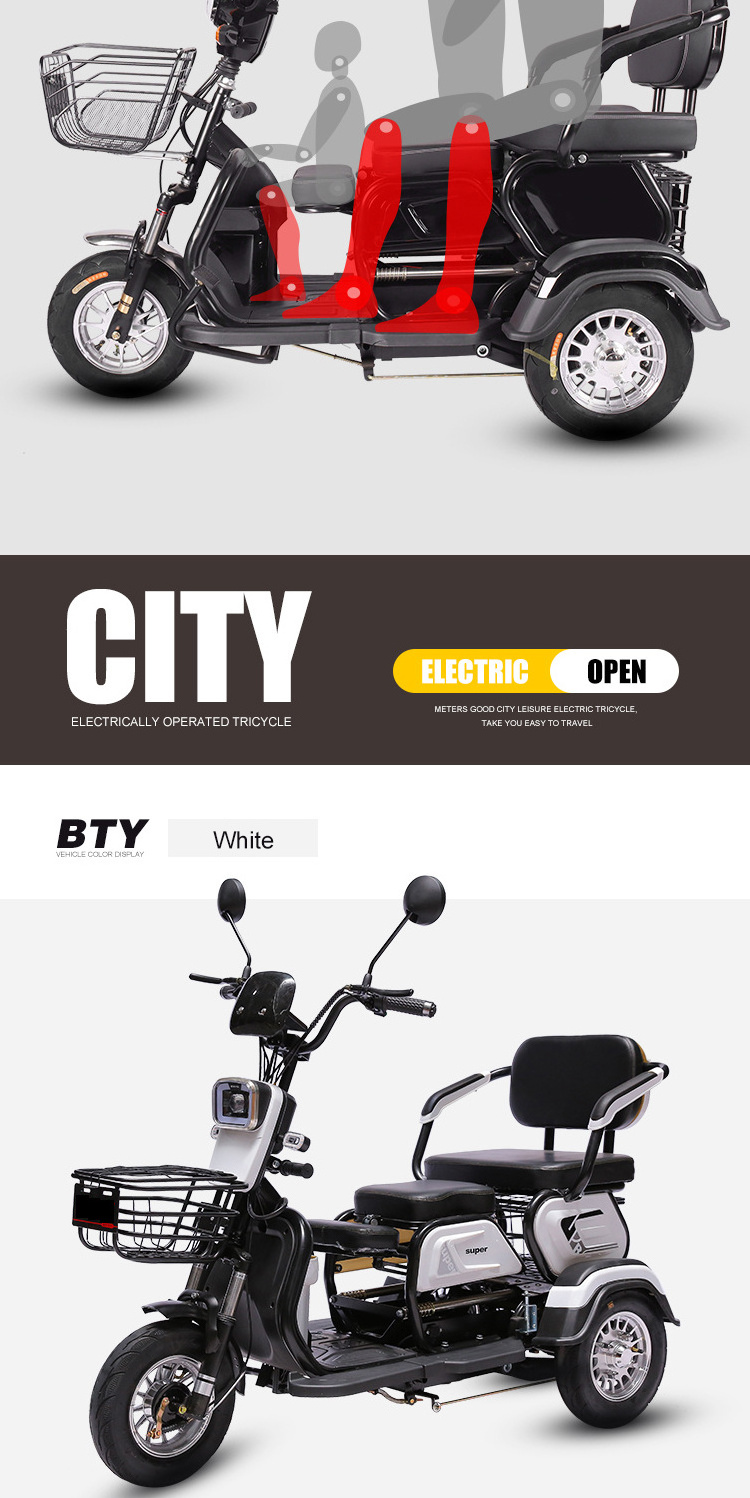 New Style Double Seat Adult 3 Wheel Bicycle Electric Tricycles tricycle electric bike For Elder