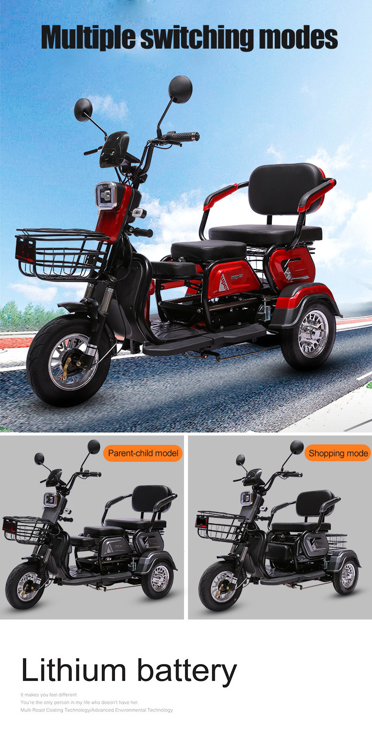 New Style Double Seat Adult 3 Wheel Bicycle Electric Tricycles tricycle electric bike For Elder