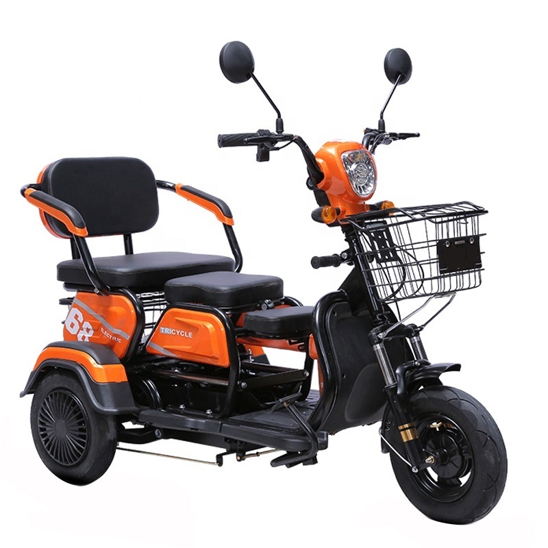 Oem motorized electric tricycle trike scooter with canopy electric 3 wheel motorcycle tricycles bike adult rickshaw