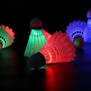 Dark Night Glow LED Shuttlecock Colorful nylon Training Badminton Set