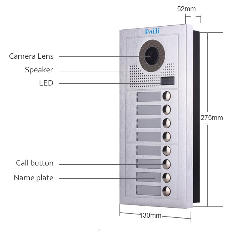 2 wire  videophone system intercom system video door entry systems to access a building/home/office