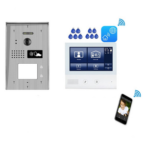 Apartment Wired Video Door Phone 7inch Screen Audio Visual Intercom Entry System