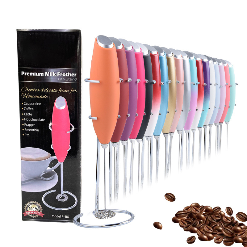 Automatic Handheld Hand Electric Milk Frother with Coffee Stencil