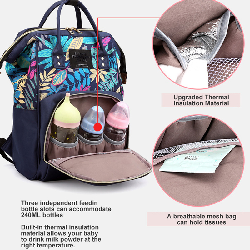 Hot Selling Fashion Mom Nappy Bag Waterproof Travel Backpack Multifunctional Crib Diaper Bag With Mosquito Net