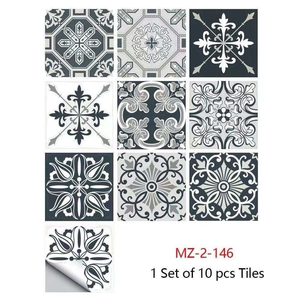 Tiles Stickers Pvc Bathroom Kitchen Self-adhesive Non-slip Waterproof Wall Stickers floor Decals