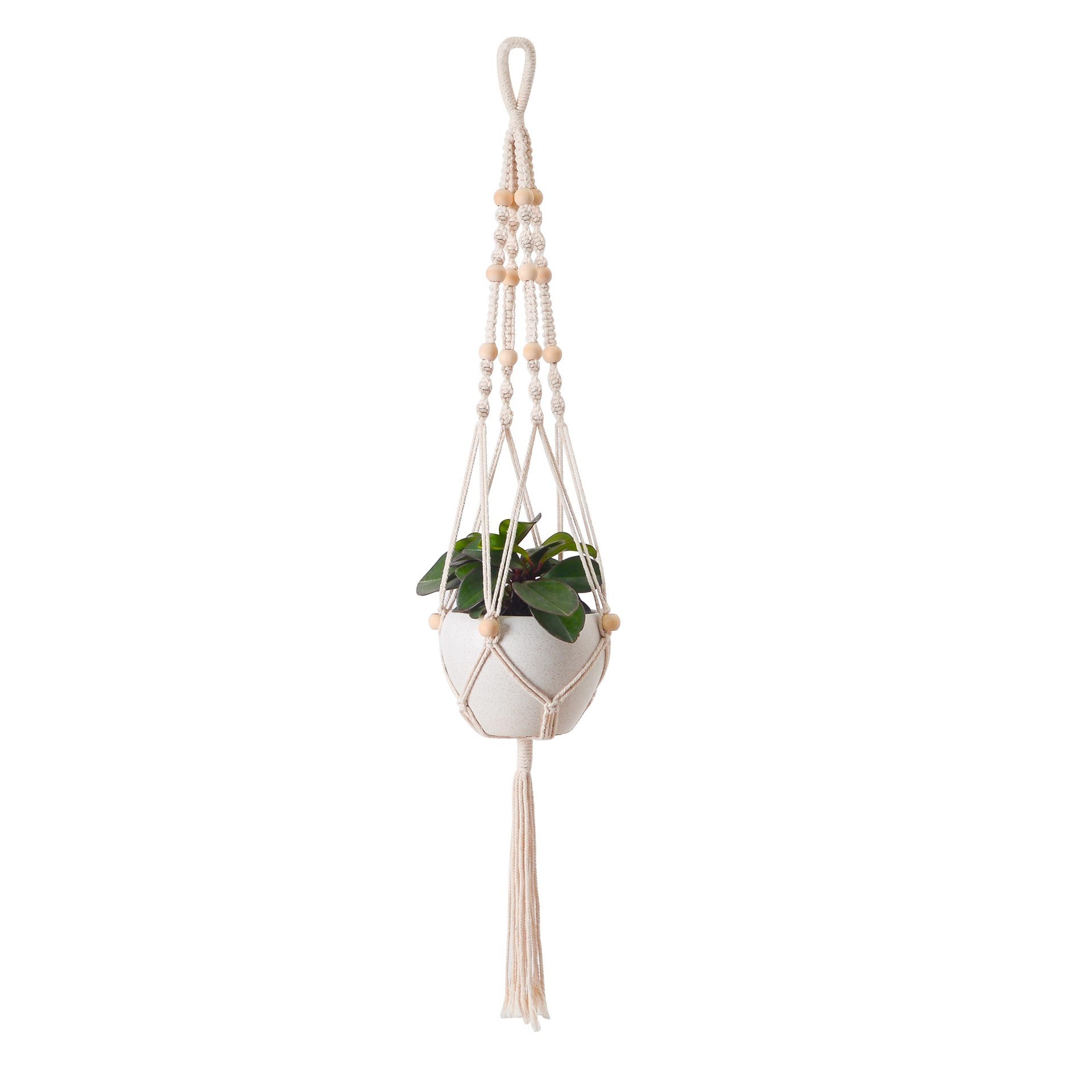 Macrame Plant Hanger Set Handmade cotton Jute Rope Plant Holder for Indoor Outdoor Decoration