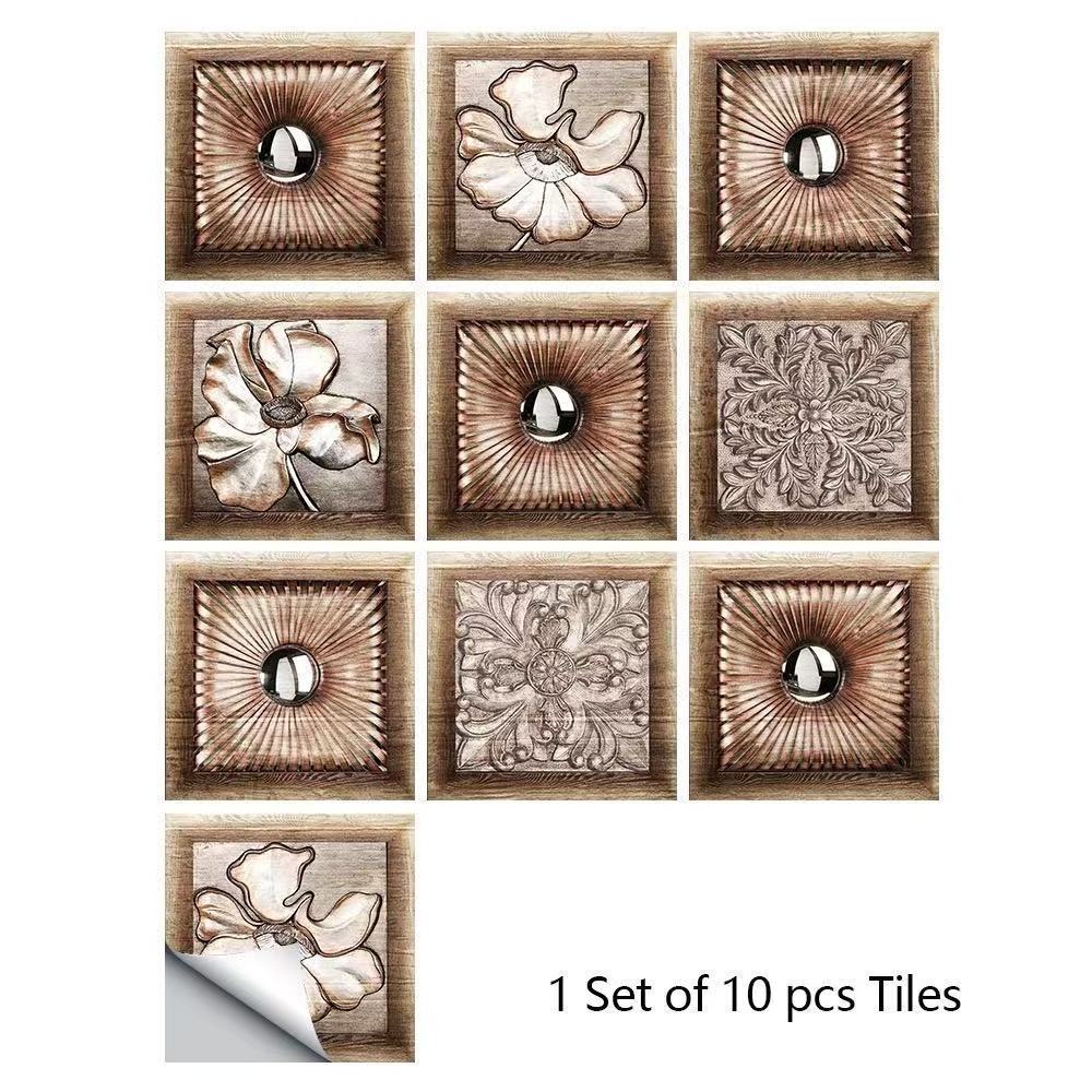 Tiles Stickers Pvc Bathroom Kitchen Self-adhesive Non-slip Waterproof Wall Stickers floor Decals