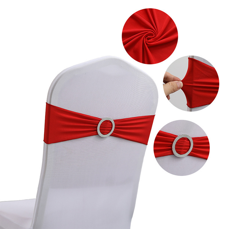 Universal Sequin Stretch Spandex Chair Bands for Events Wedding Red Chair Sashes Band