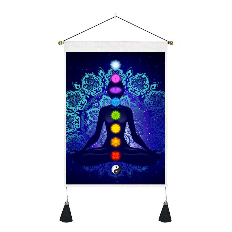 Custom Tapestry Short Wall Hanging Mandala Tapestries Blanket Boho Trippy Tapestry with Tassel Wall Decoration