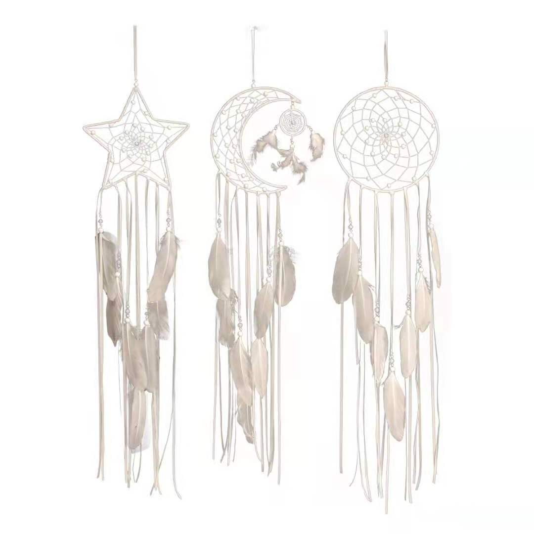 Moon and Star Macrame Wall Hanging Decor Dream Catcher Handmade Woven Hanger Home Decoration