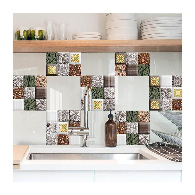 3D Mosaic Tiles Sticker Peel and Stick Tile Adhesive Backsplash Wallpaper for Kitchen Wall and Bathroom