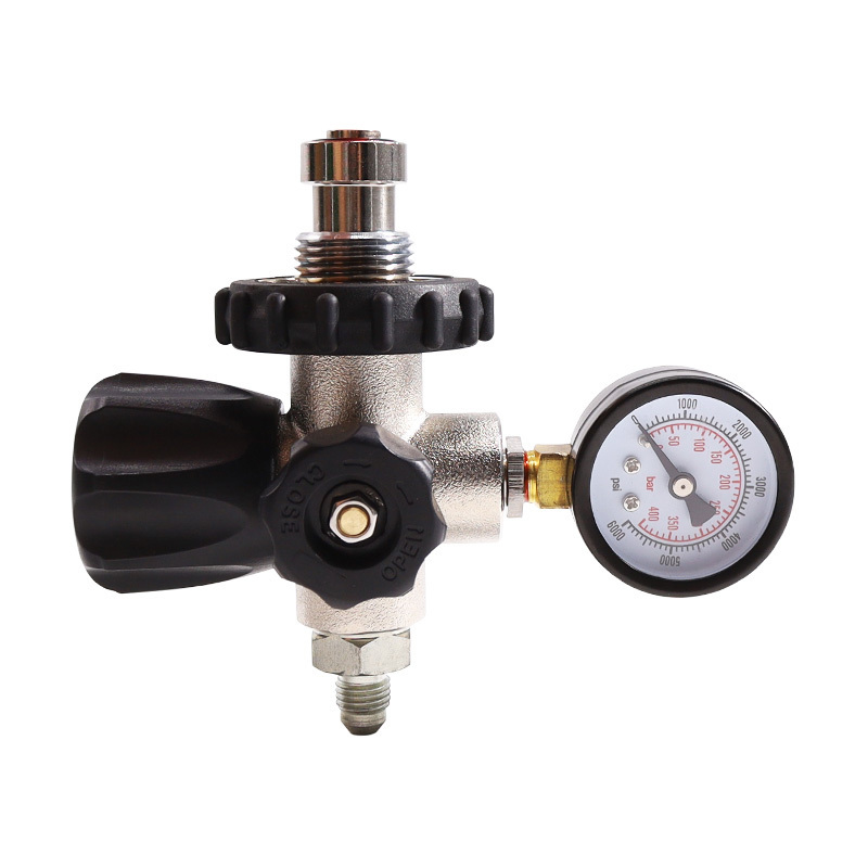 Big diving tank fill station valve 6000Psi Pressure Regulator on/off valve for PCP Air Tank G5/8-14 with 7/16-20UNF on off