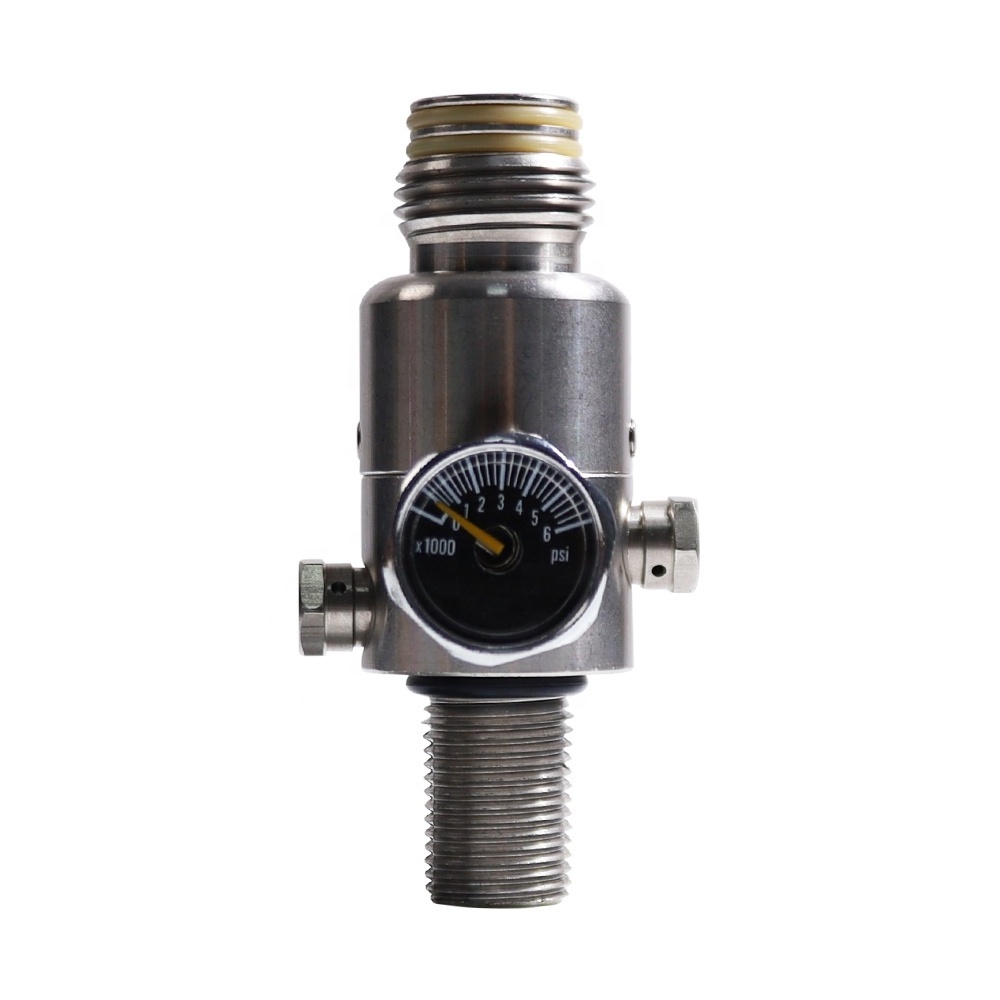 PCP Paintball 4500-300psi Stainless Steel HPA  Air Tank Regulator Valve with Dual Oring M18 thread 5/8-18UNF