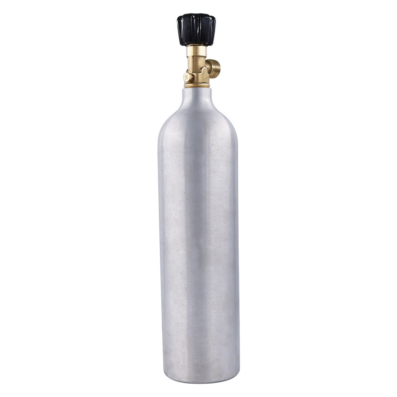 Aquarium Empty 1.34L Soda Cylinder Co2 Bottle Tank with on/off valve thread CGA320 W21.8-14