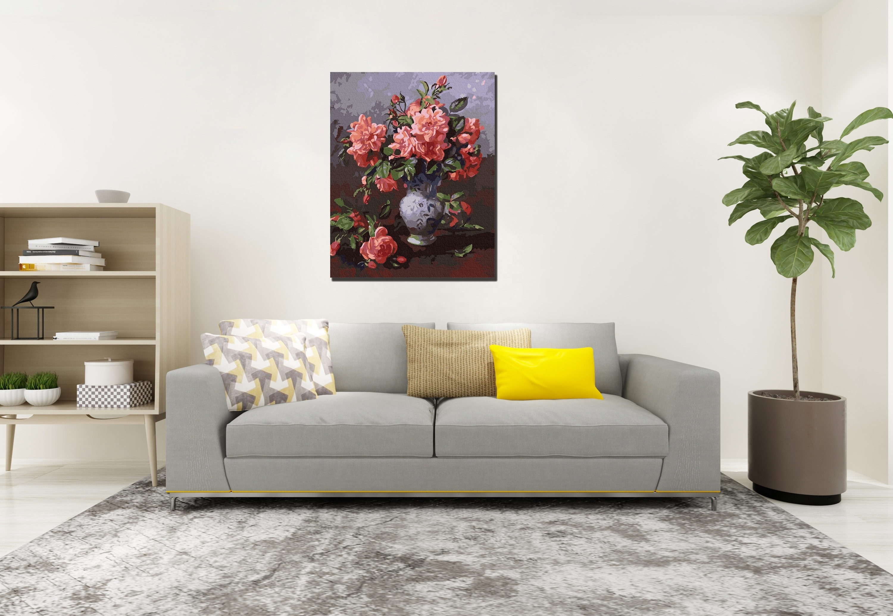 Classical rose vase oil painting 40x50 painting by numbers flower decorative painting