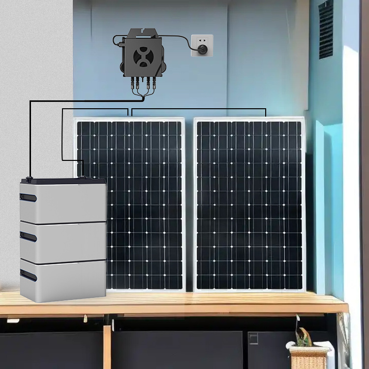 Complete Set Balcony Solar Energy power storage System Battery 600w 800w Microinverter solar panel electric power generation kit