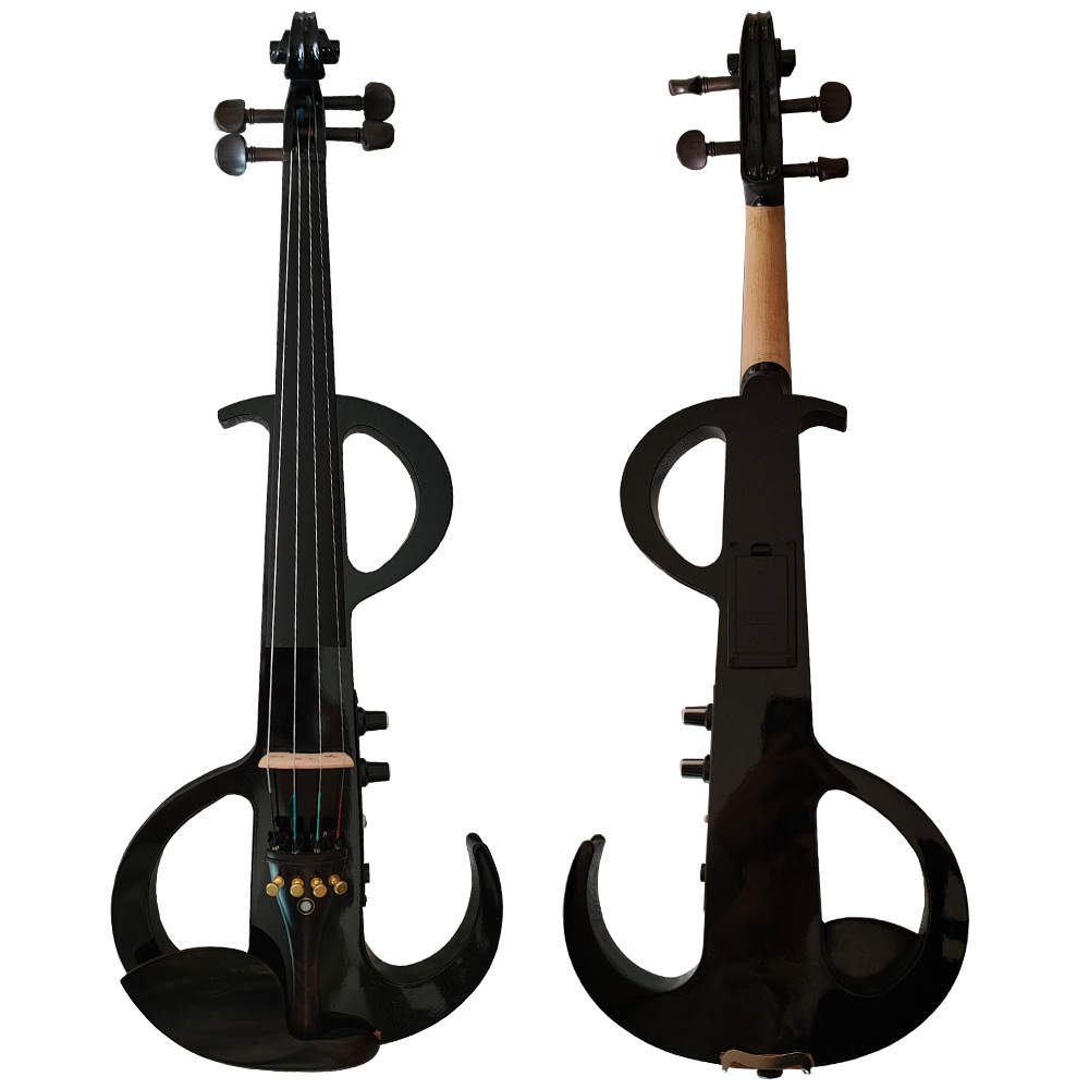 Hot Sale Electro Violin Black White Color Solid 4/4 Electric Violin