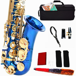 Professional Good Quality Sachs Chinese Sax Lacquer Gold Blue Saxophone Alto