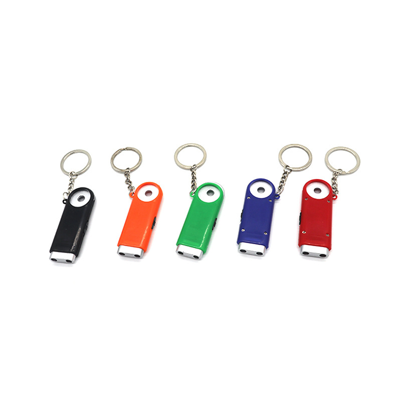 Promotional gift custom logo plastic mini LED keychain light with euro coin holder