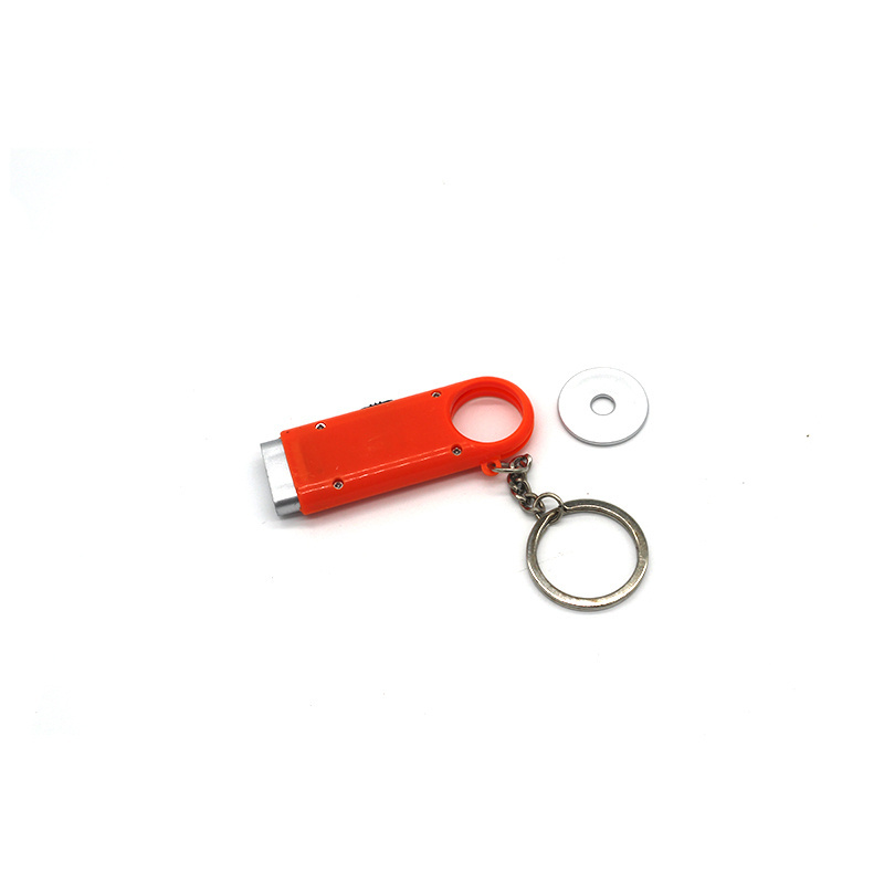 Promotional gift custom logo plastic mini LED keychain light with euro coin holder