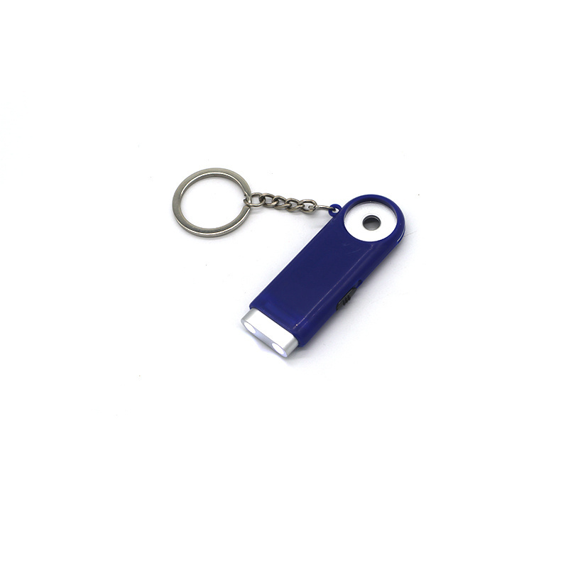 Promotional gift custom logo plastic mini LED keychain light with euro coin holder