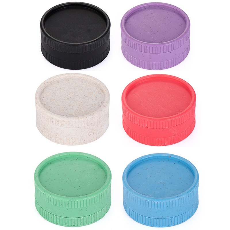 Portable lightweight 55mm biodegradable wheat straw smoking herb grinder