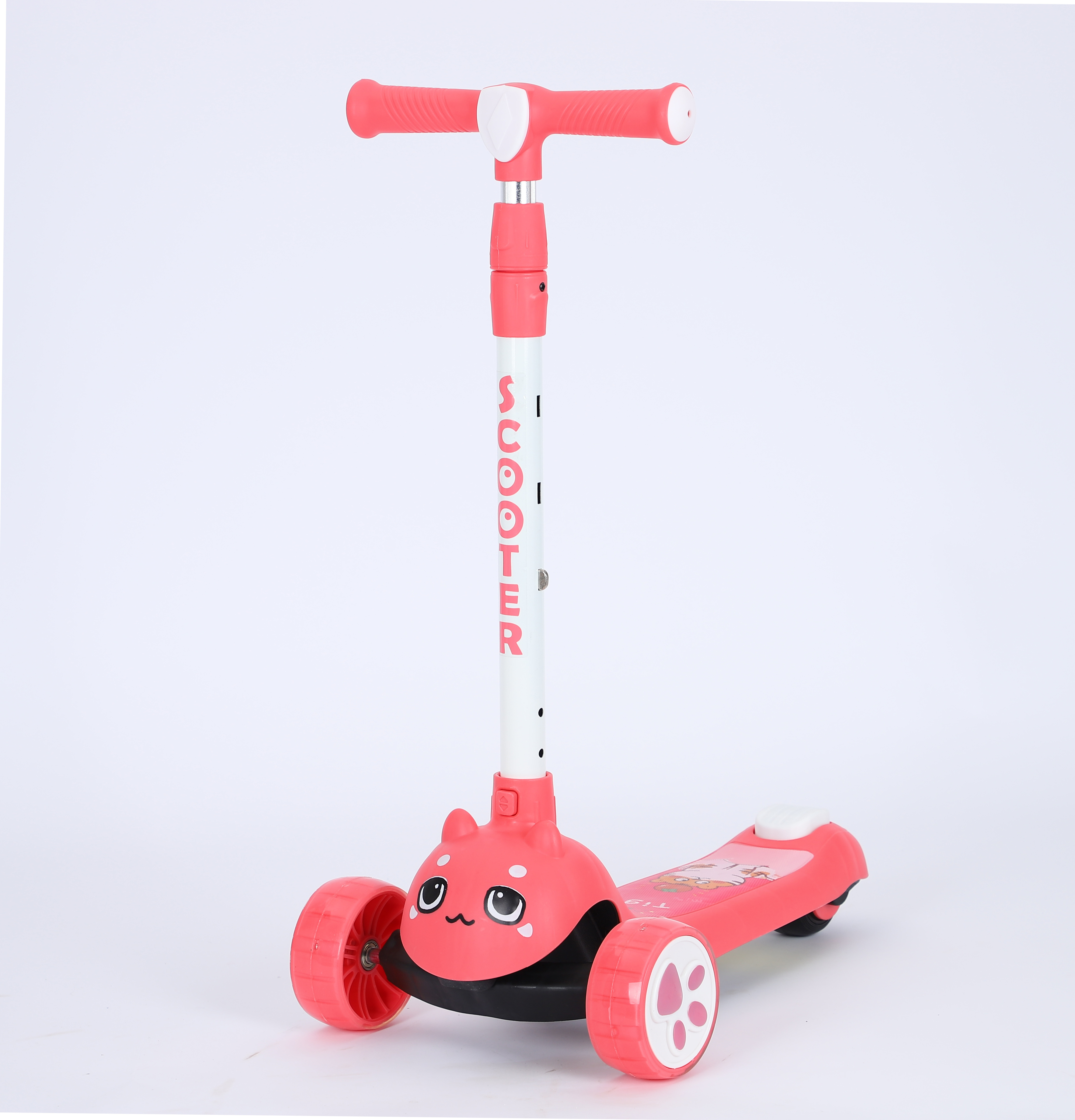 Extra-Wide Board Children's Scooter Adjustable Height Up 3 Wheels Kick Scooters For Kids Toddlers 3-6 Years Old