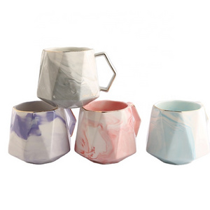 New Creative Marble pattern Ceramic Coffee  Mug Cup With Spoon