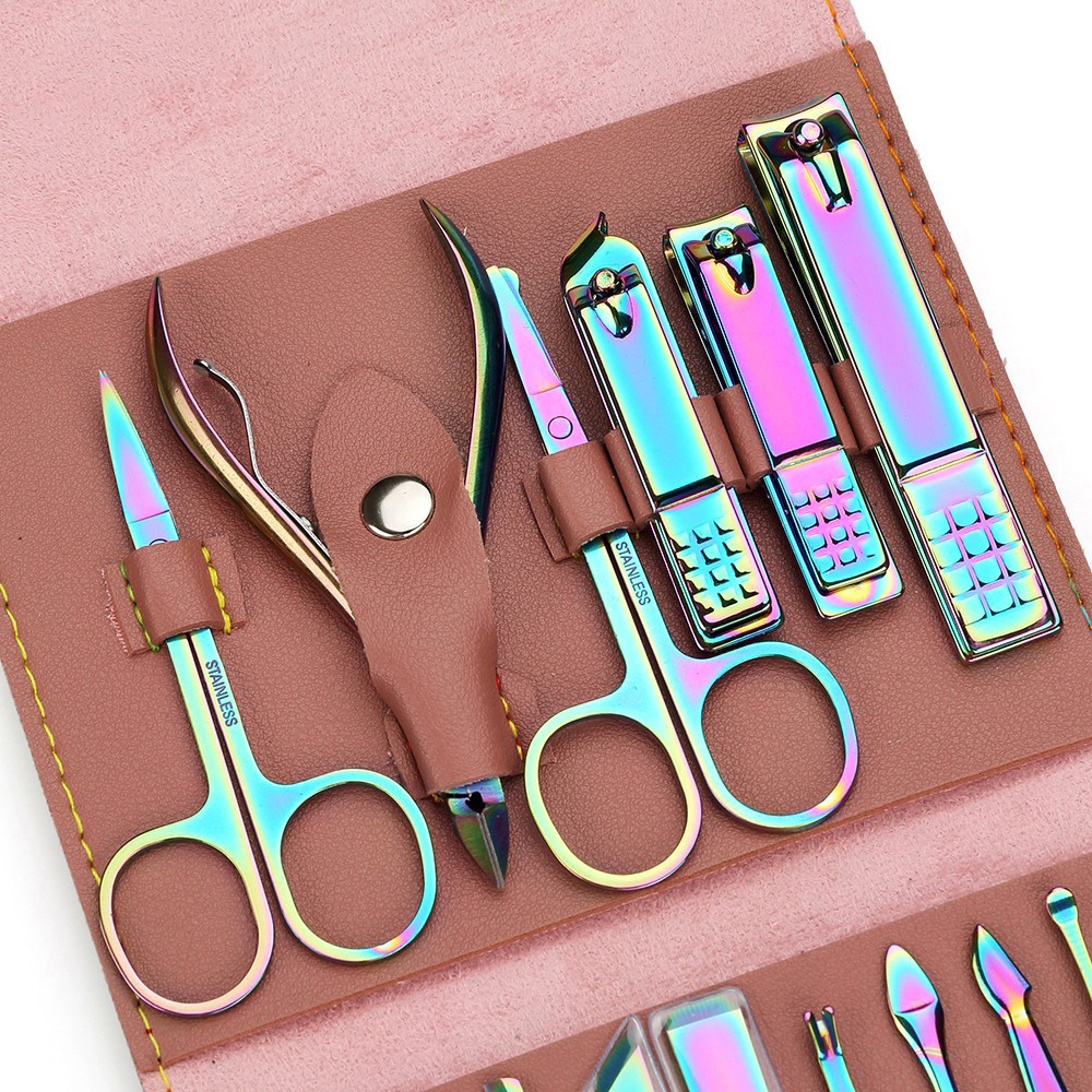 New Custom professional stainless steel manicure set pedicure kit in Beautiful Bag Packaging