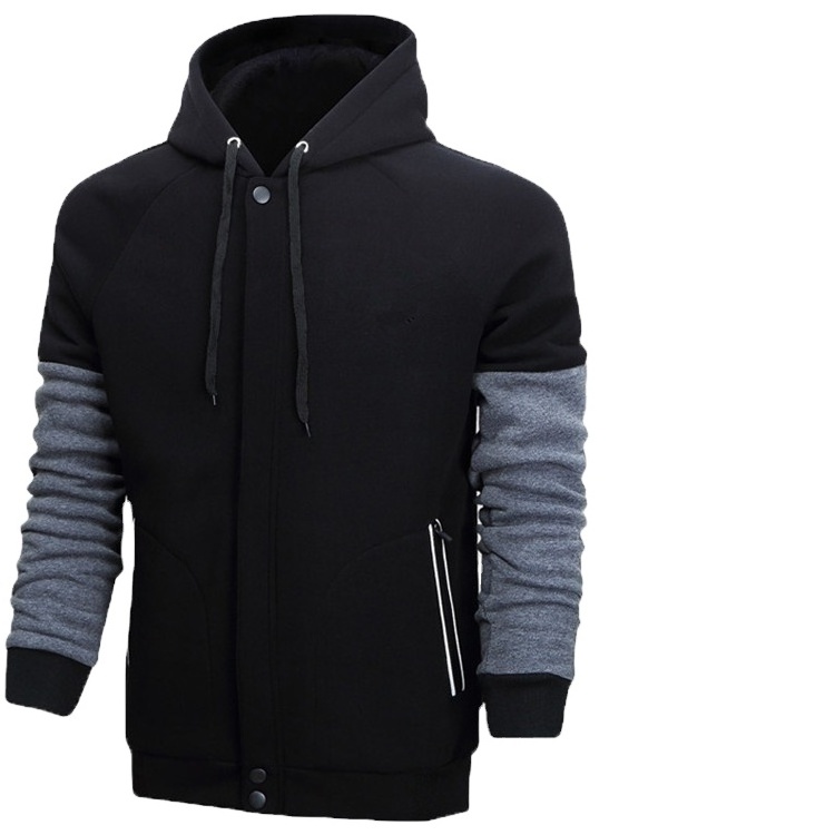 Best Quality Wholesale Zip Up Blank Plain Tech Fleece Two Color Sport Hoodies For Men Winter Wear