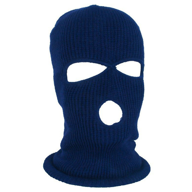 Wholesale Ski Mask Knitted Beanie Face Cover Winter Balaclava A Hole Full Face Plain Mask for Winter Outdoor Sports Hat