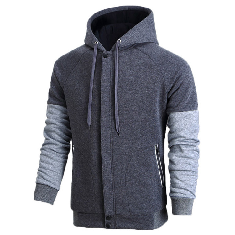 Best Quality Wholesale Zip Up Blank Plain Tech Fleece Two Color Sport Hoodies For Men Winter Wear