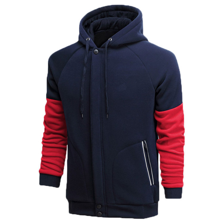 Best Quality Wholesale Zip Up Blank Plain Tech Fleece Two Color Sport Hoodies For Men Winter Wear