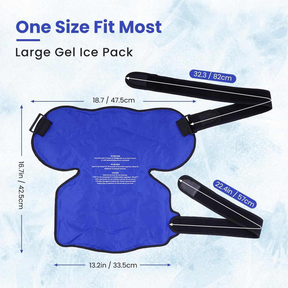 Pakcare Custom Gel Hot Cold Shoulder Ice Wrap Rotator Cuff Cooling Pack Brace for Injuries Pain Relief