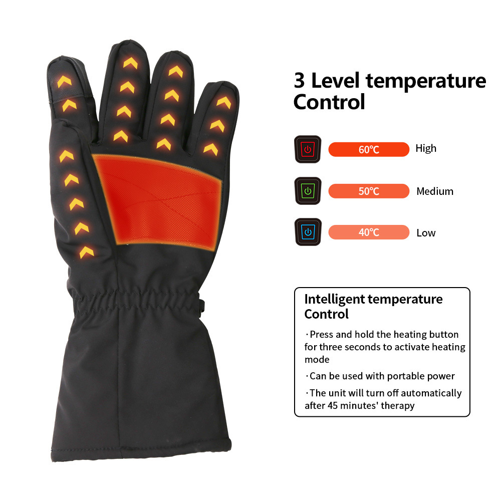 Portable USB Electric Heated Gloves Windproof Touchscreen Hand Warmer Gloves for Hiking Cycling Outdoor Sports