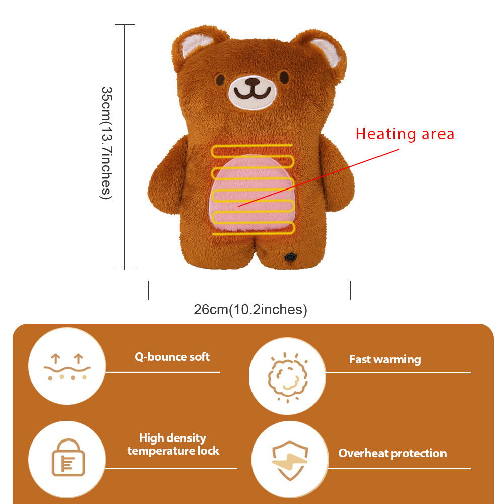 USB Electric Heat pack Cuddly Soft hand or body Warmer Heating  Plush animal Soothing for Children Kids Bedtime