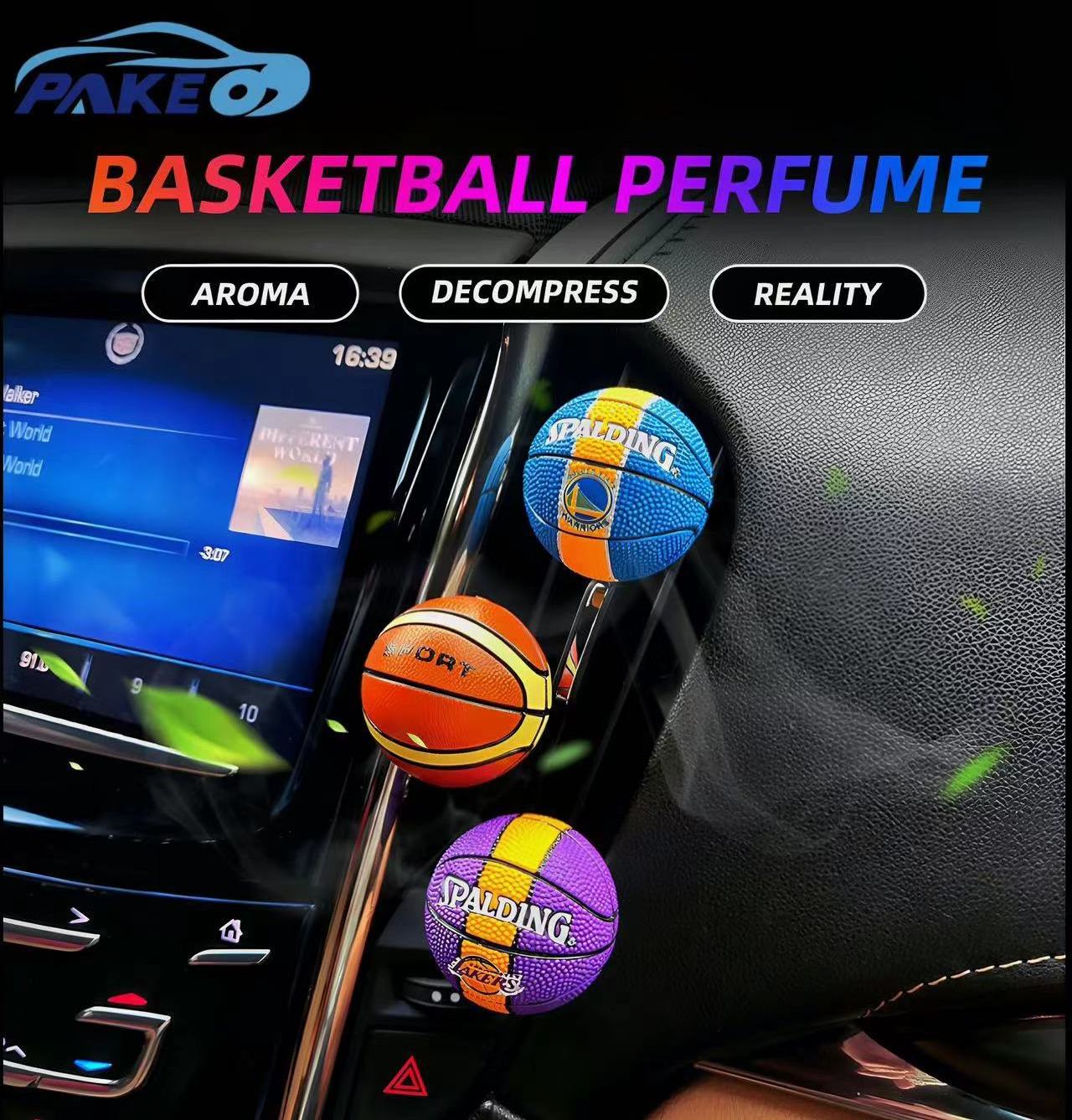 Car Interior Air Freshener Basketball Shape Car Vent Decoration Ornament Creative Perfume Clip