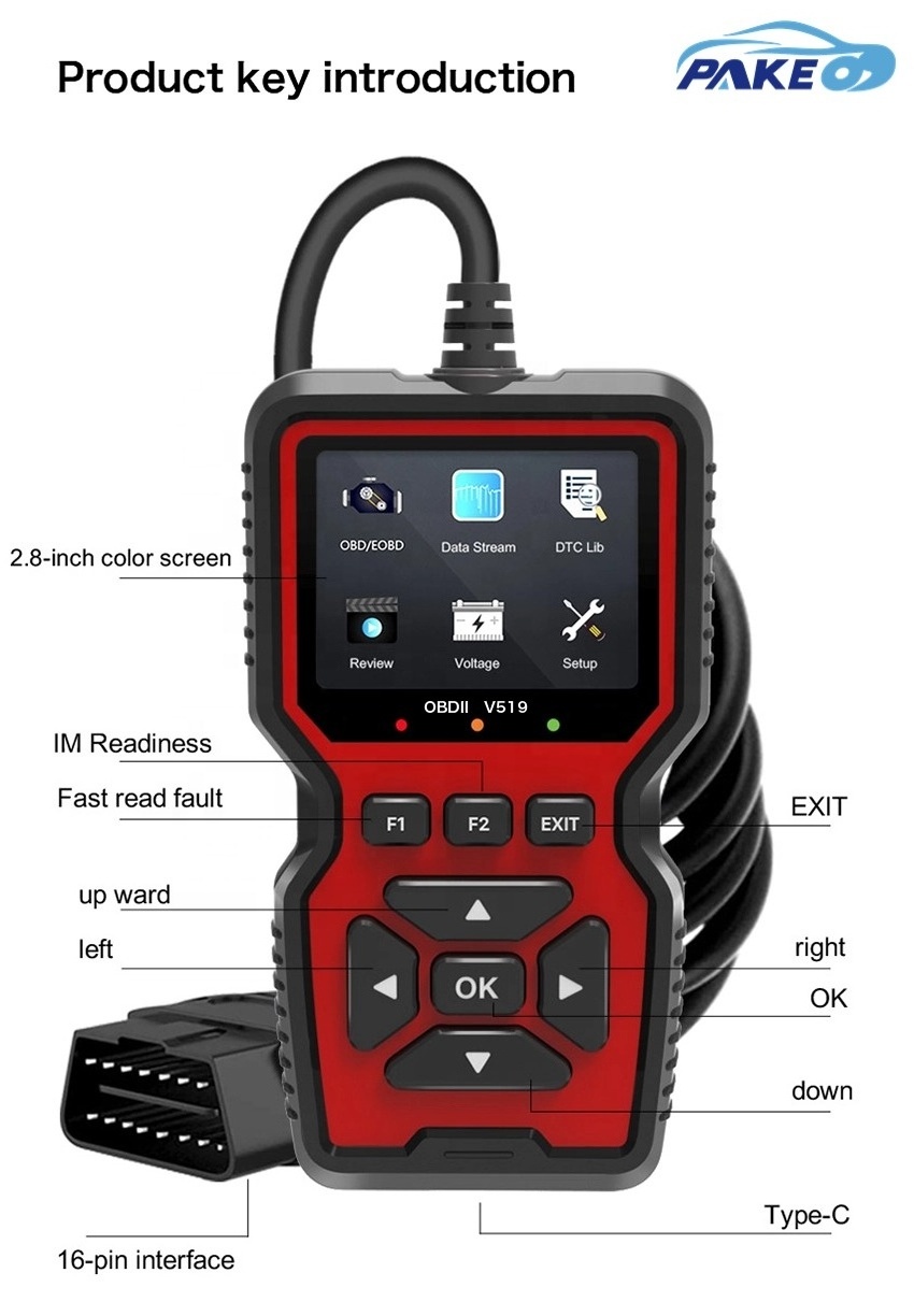 new Engine Fault Code Reader V519 auto Diagnostic Tool Multi Functional Car Scanner support Mode 6 Mode 8 ELM327 OBD2 Scanner