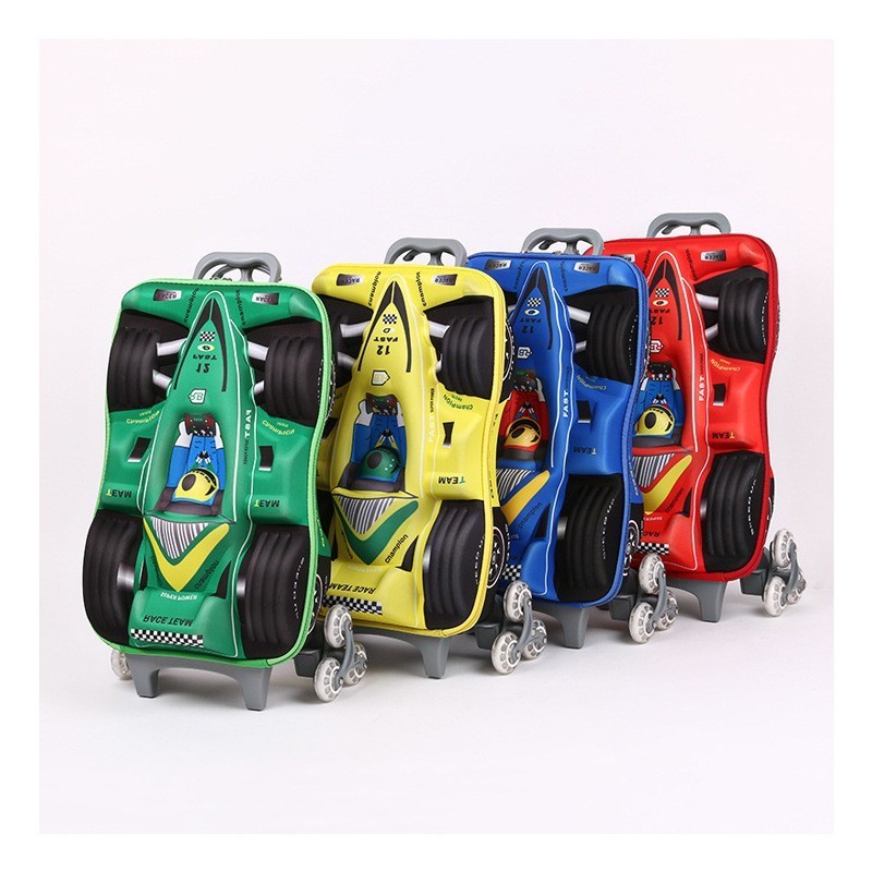 3D children's trolley school bag six wheels kids cartoon travel bag student special car trolley luggage suitcase