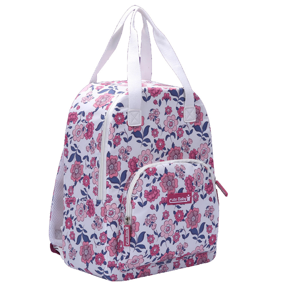 Wholesale allover Printed Hand carry Mom Baby Diaper backpack bags