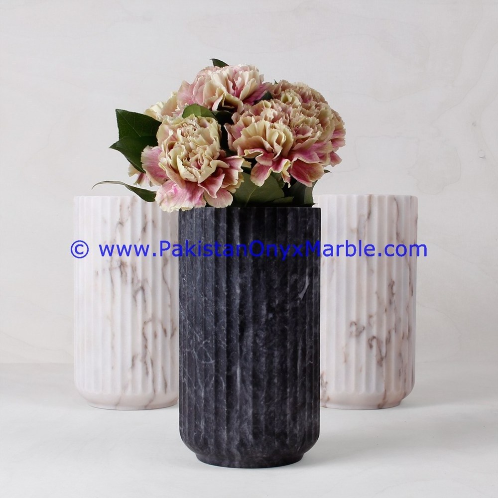 home & garden marble vases jet black marble handcrafted natural stone flower vases