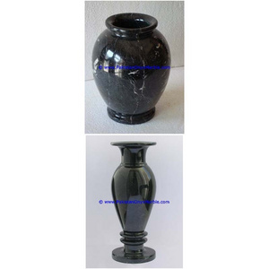 home & garden marble vases jet black marble handcrafted natural stone flower vases