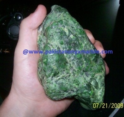 Natural Green Hydrogrossular garnet rough with spots of chrome