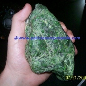 Natural Green Hydrogrossular garnet rough with spots of chrome