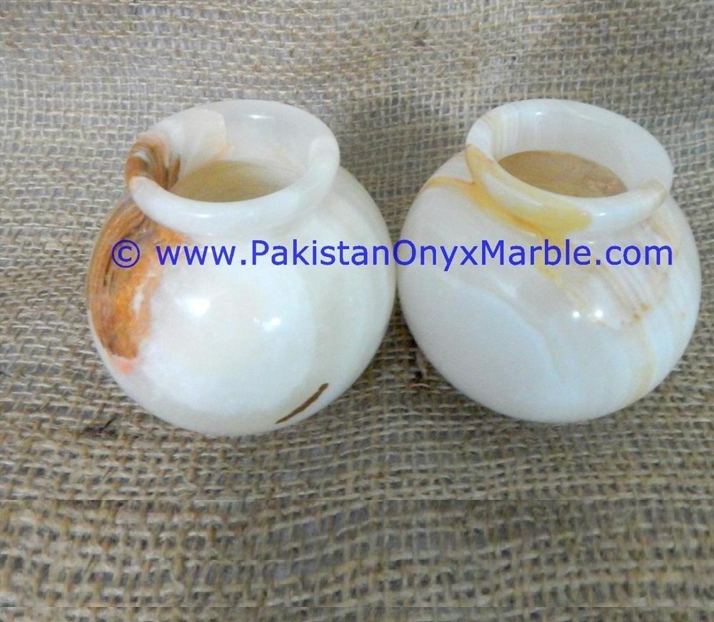 White onyx stone flower vase