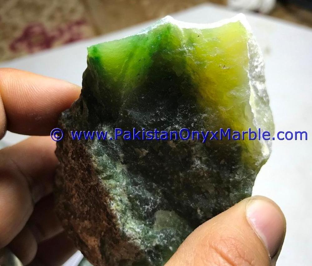 Natural Green Hydrogrossular garnet rough with spots of chrome